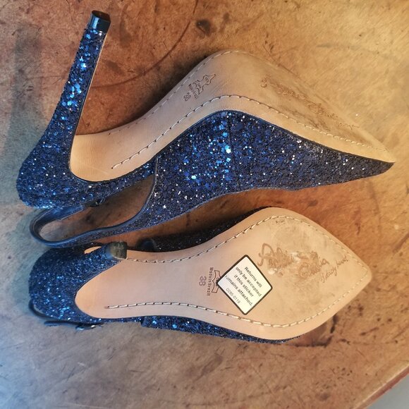 Alice + Olivia by Stacey Bendet glitter heels 38 - Picture 2 of 9